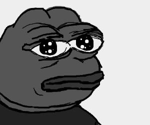 Pepe grey scale unimpressed — Pepe meme