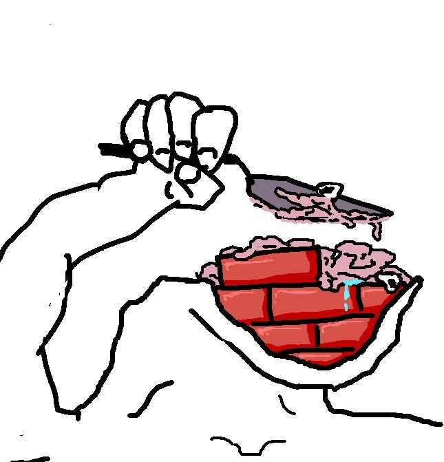 Brainlet laying brick brain — Brainlet meme