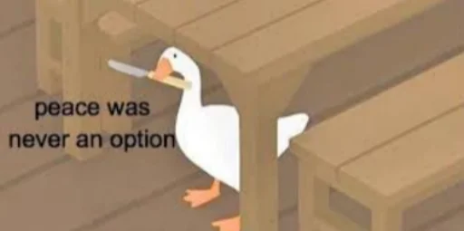Peace was never an option goose Cali Pack 3 sticker — Sticker Packs meme