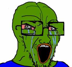 Wojak pepe soy boy angry crying — Wojak meme