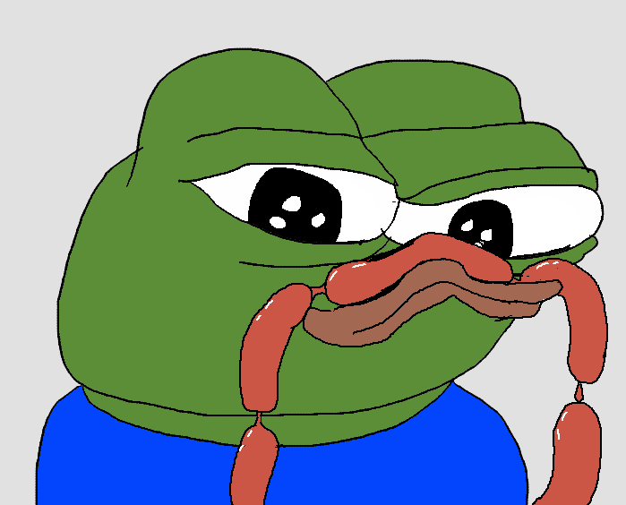 Pepe sausage link mustache — Pepe meme