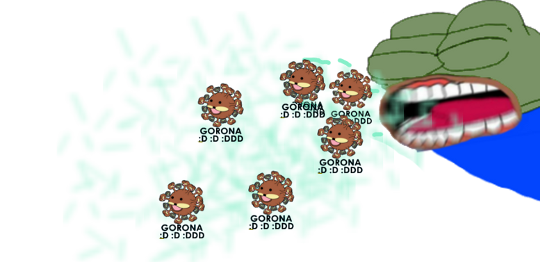 Pepe coughing up corona spurdos — Pepe meme