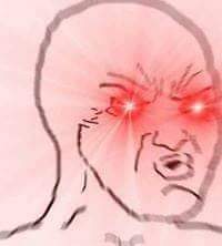 Pink wojak red eyes — Wojak meme