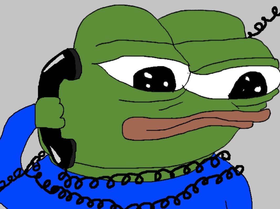 Pepe telephone cord wrapped around body — Pepe meme