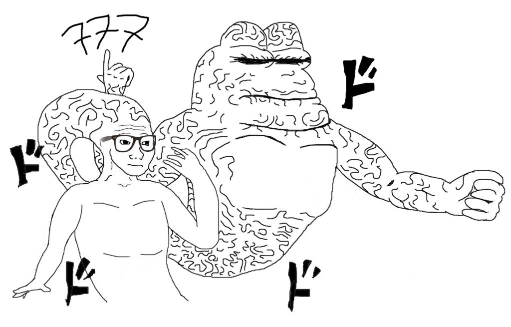 Pepe big brain wojak anime — Pepe meme