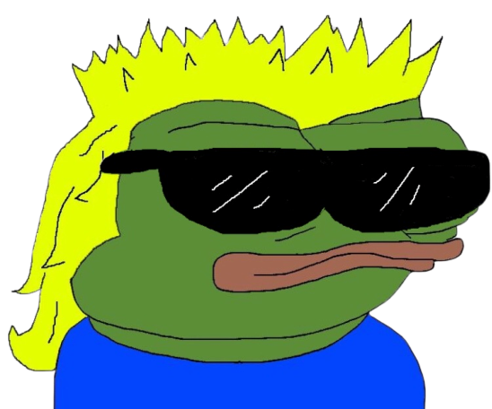 Pepe cool yellow mullet — Pepe meme