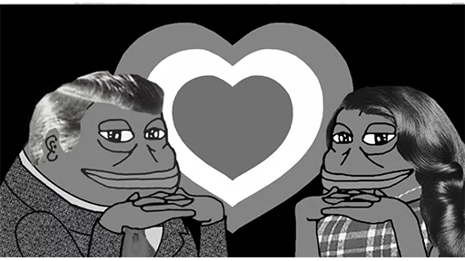 Heart couple Groyper sticker — Sticker Packs meme