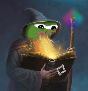 Pepe wizard reading book — Pepe meme