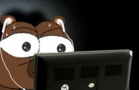 Bobo earbuds computer scared — Bobo meme