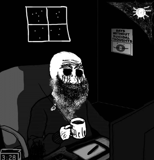 Wojak doomer black bleeding eyes — Wojak meme