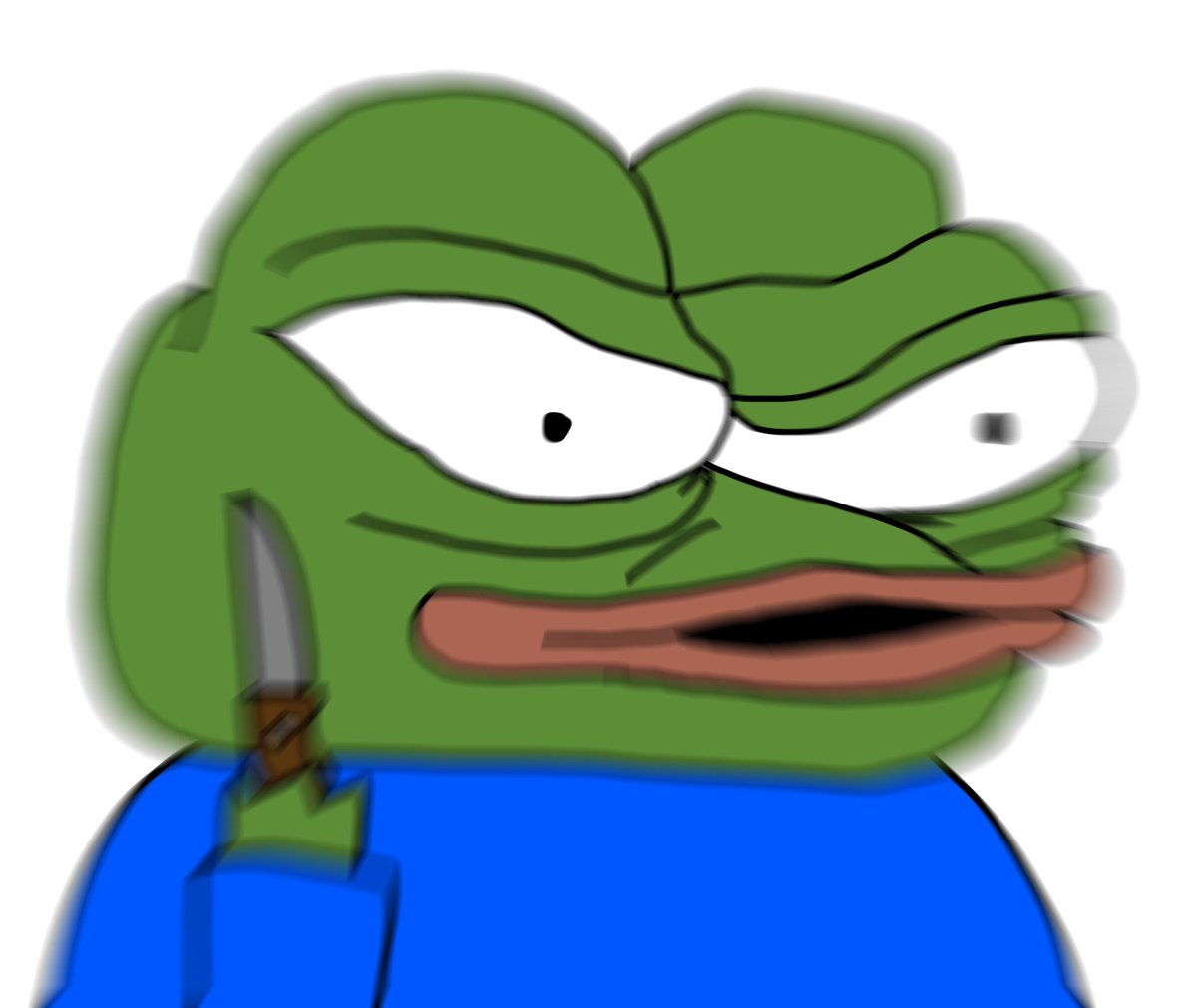 Pepe crazy with knife — Pepe meme