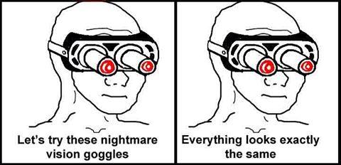 Wojak nightmare vision goggles — Wojak meme