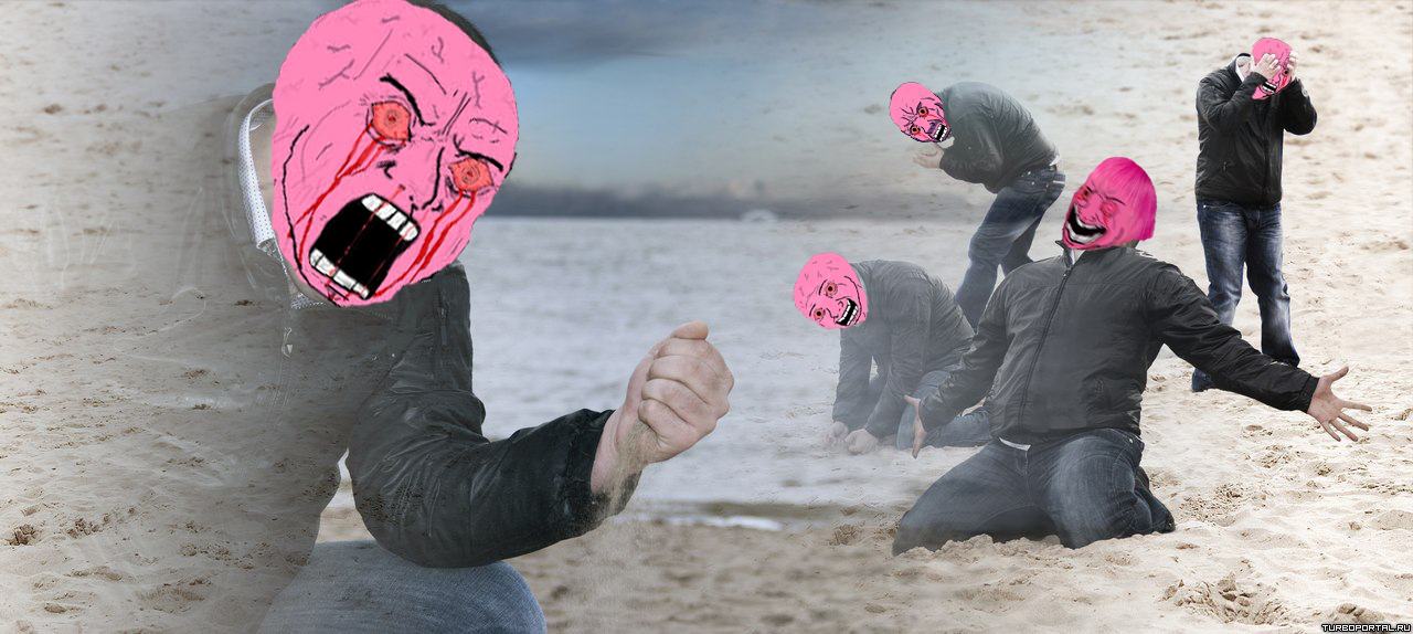 Pink wojak beach — Wojak meme