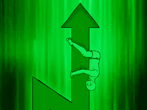 Green wojak riding green arrow — Wojak meme