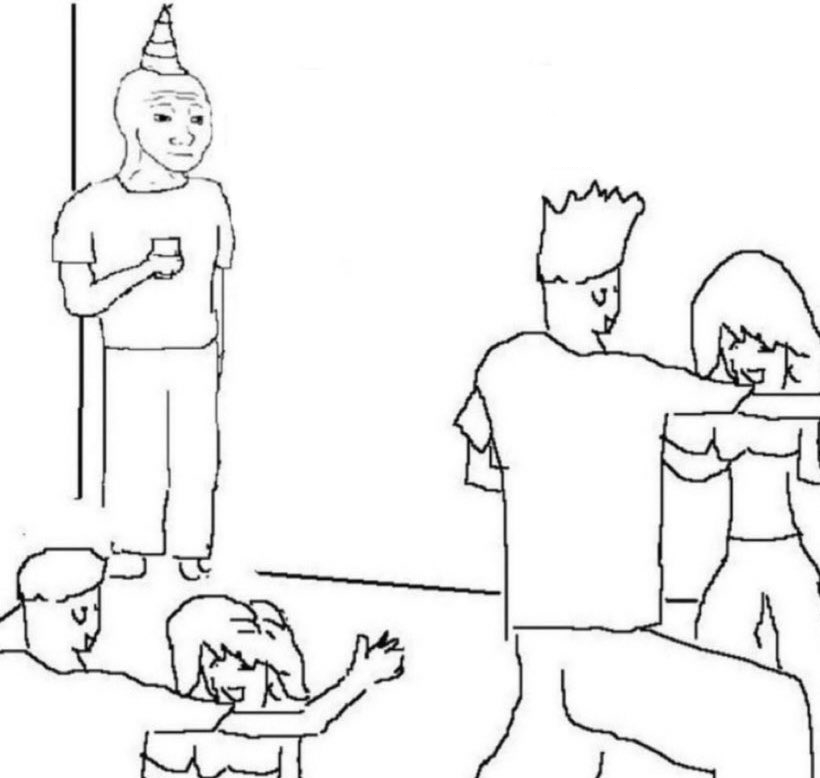 Party loner meme template — Templates meme