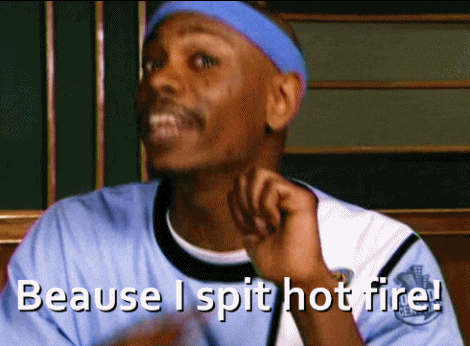Dave Chapelle Spit Hot Fire — Reaction meme