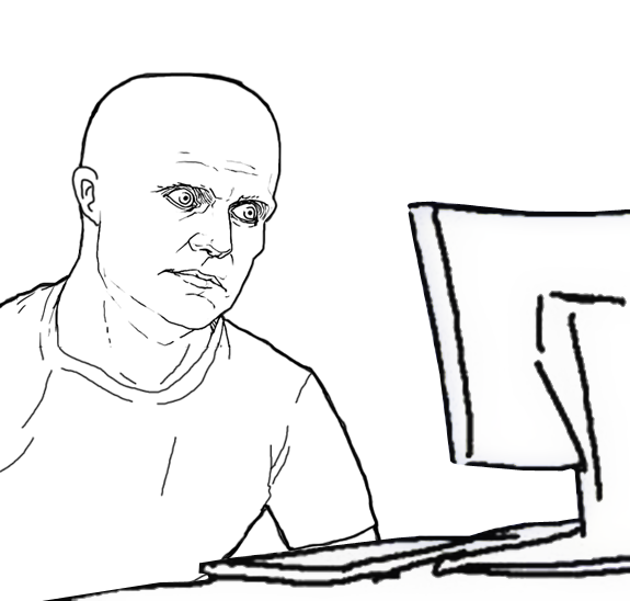 Meme guy dead inside computer — Reaction meme