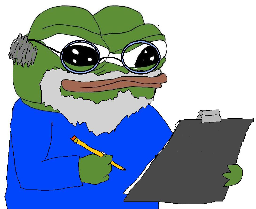 Pepe old man clip board — Pepe meme