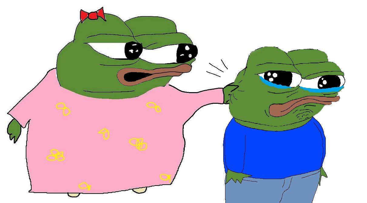 Pepes mom pinches — Pepe meme