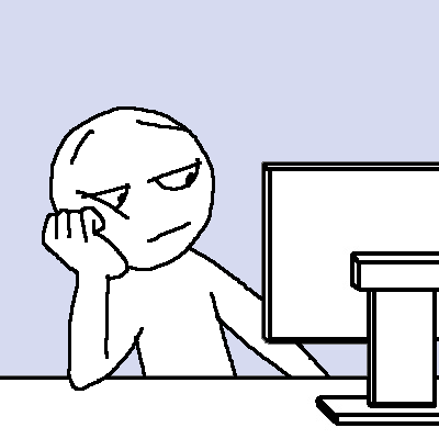 Cartoon guy bored computer — Reaction meme