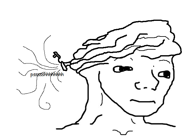 Brainlet deflating brain — Brainlet meme
