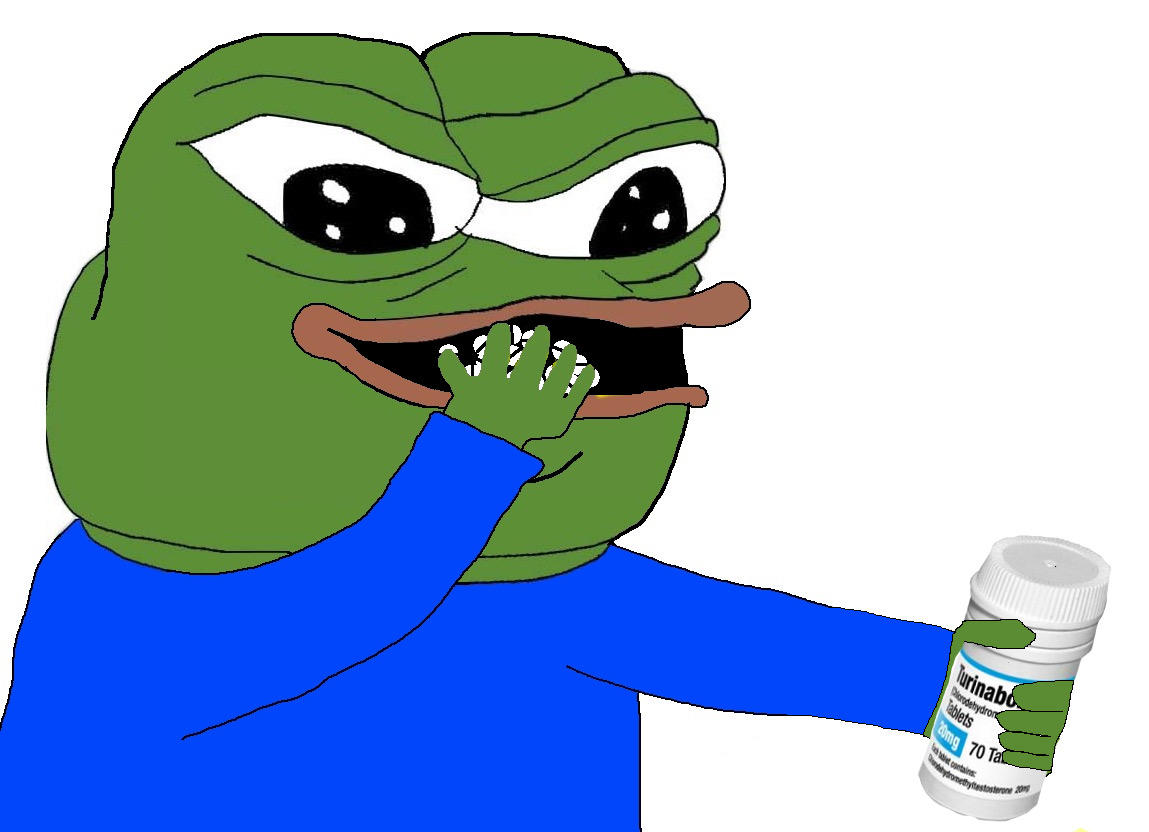 Pepe eating steroids — Pepe meme