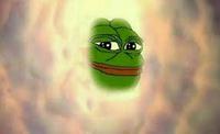 Pepe smug face emerging from cloud — Pepe meme
