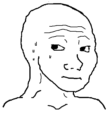 Wojak sweating looking sideways — Wojak meme