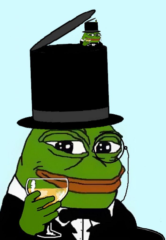 Pepe top hat cheers pepe in top hat — Pepe meme