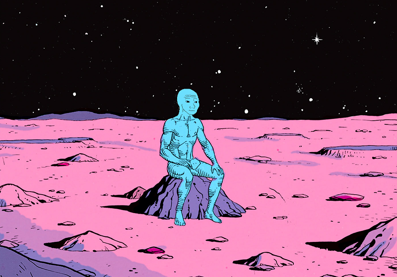 Wojak dr manhattan on moon — Wojak meme