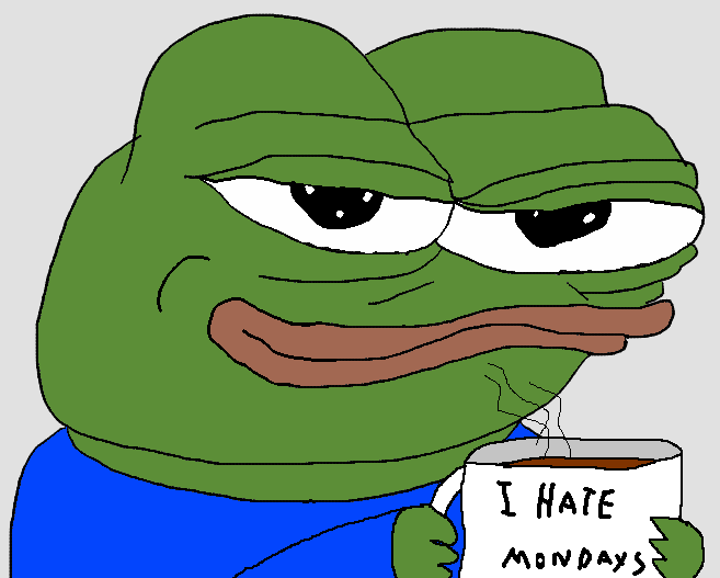 Pepe I hate mondays mug — Pepe meme