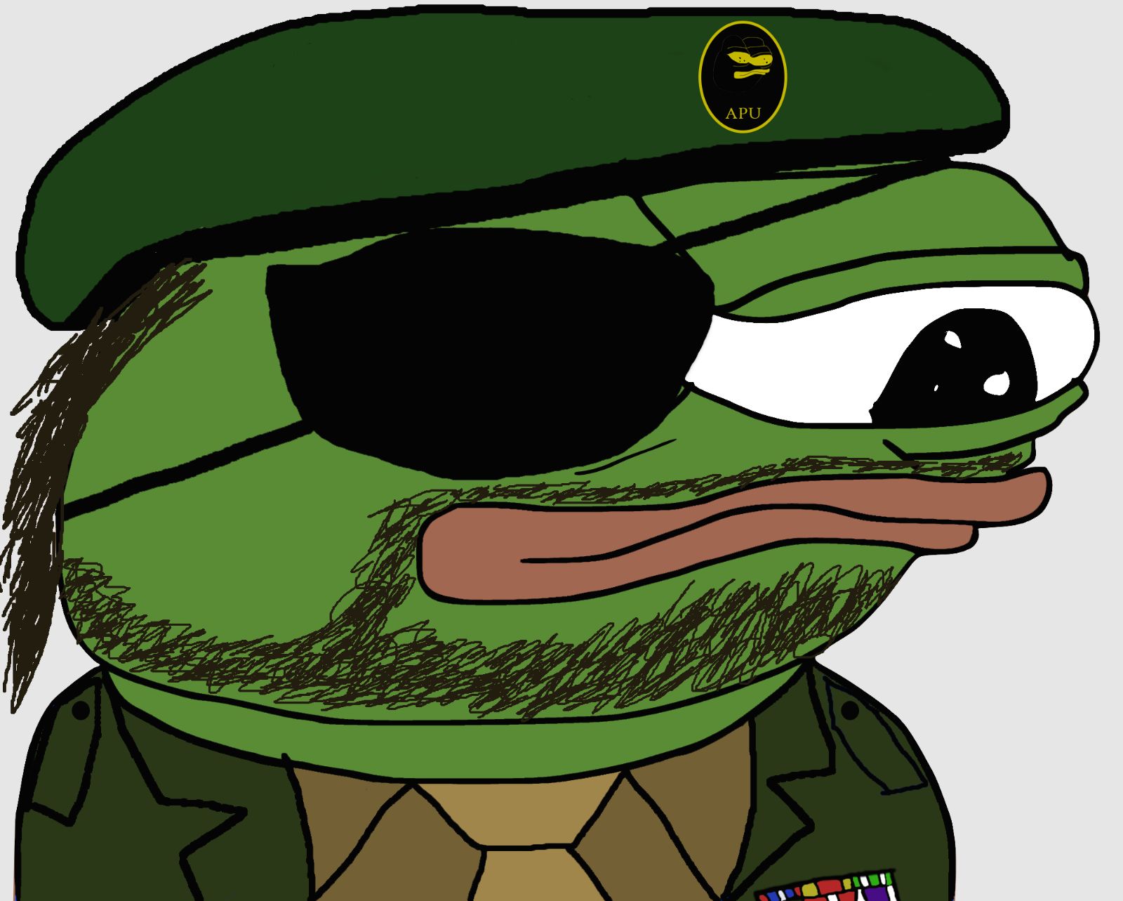 Pepe soldier missing eye — Pepe meme