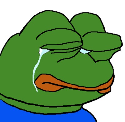 Pepe biting lip crying — Pepe meme