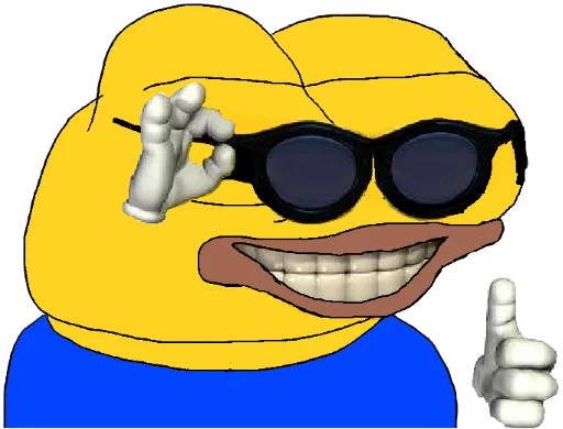 Pepe cool guy yellow — Pepe meme