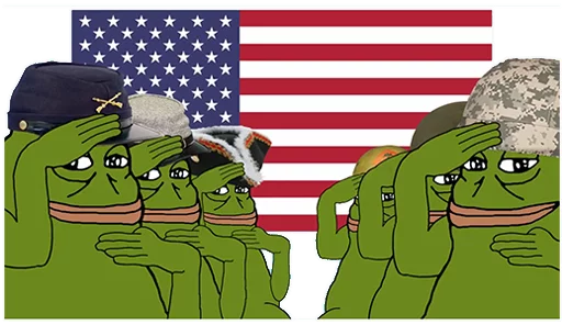 Military salute Groyper sticker — Sticker Packs meme
