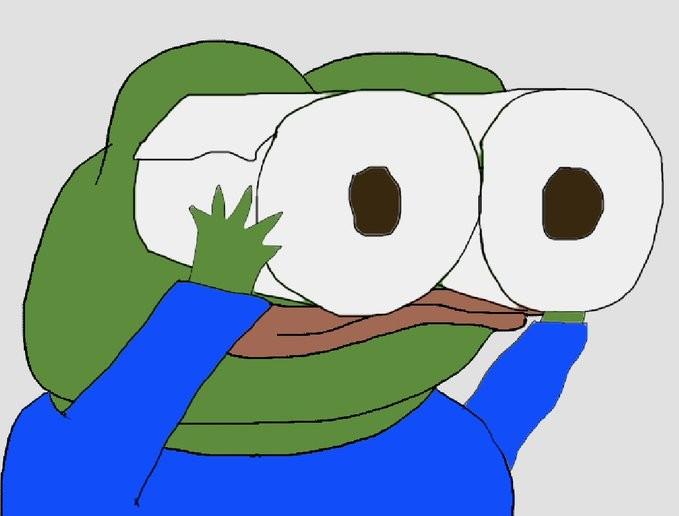 Pepe toilet paper binoculars — Pepe meme