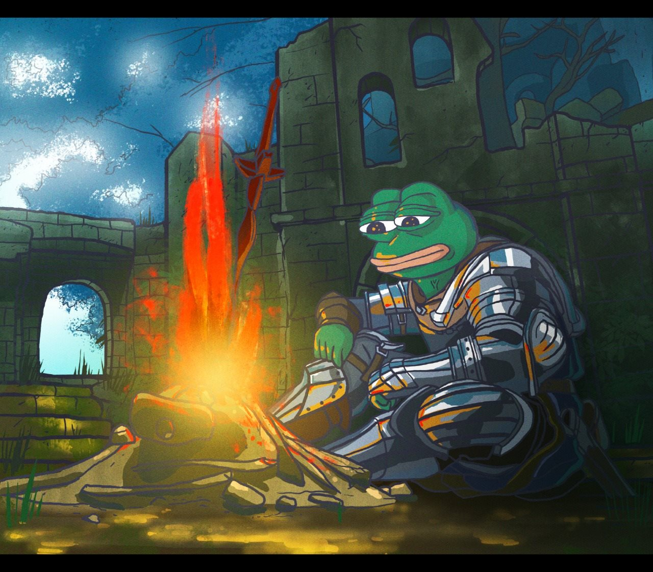 Pepe knight armor — Pepe meme