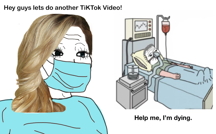 Wojak tik tok nurse kills boomer — Wojak meme