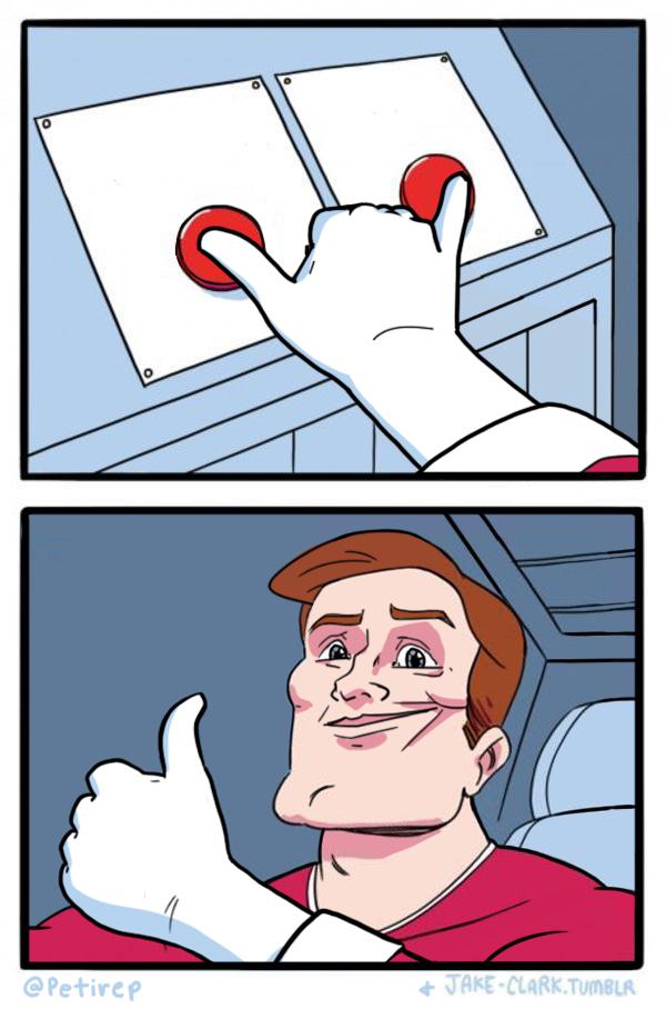 Both Buttons Pressed meme template — Templates meme