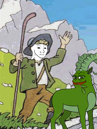 Pepe goat wojak hiker — Pepe meme