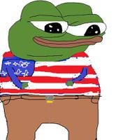 Pepe wearing american flag shirt — Pepe meme