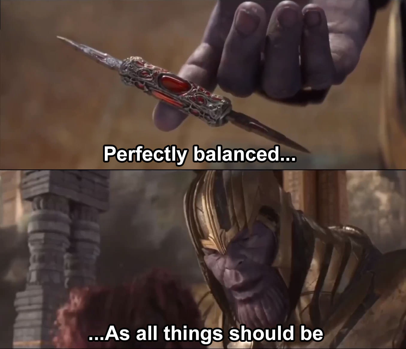 Thanos perfectly balanced as all things should be meme template — Templates meme