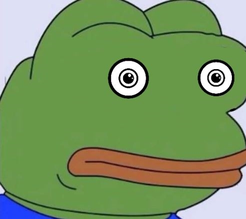 Pepe nervous round symmetrical eyes — Pepe meme