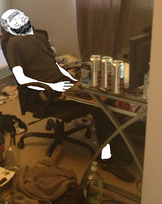 Wojak doomer passed out computer steel reserve — Wojak meme