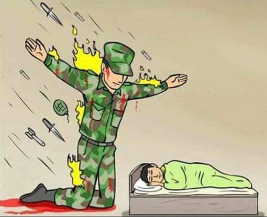 Soldier protecting sleeping child meme template — Templates meme
