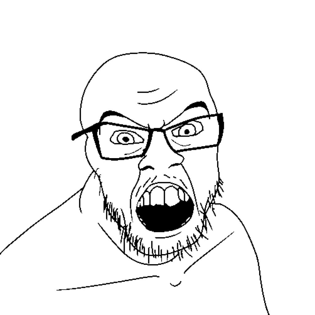 Wojak soy boy angry buck teeth — Wojak meme