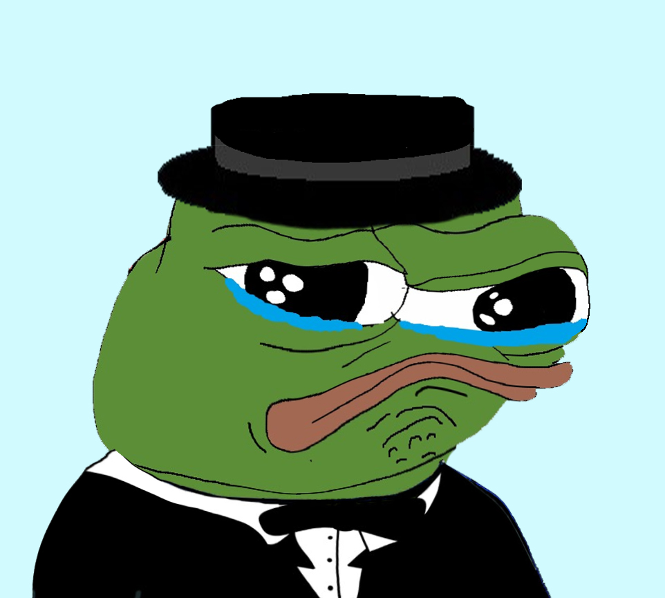 Pepe crying in tuxedo hat — Pepe meme