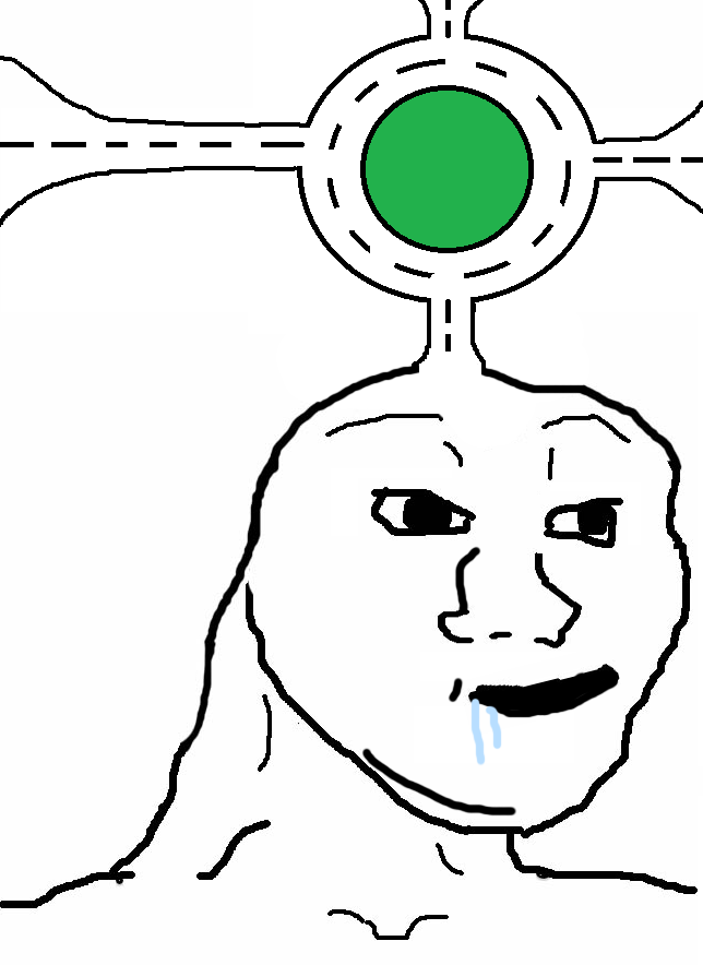 Brainlet roundabout brain — Brainlet meme