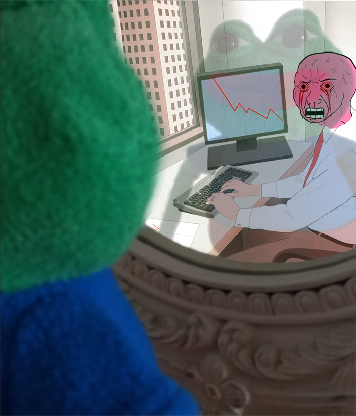 Pink wojak pepe plush — Wojak meme