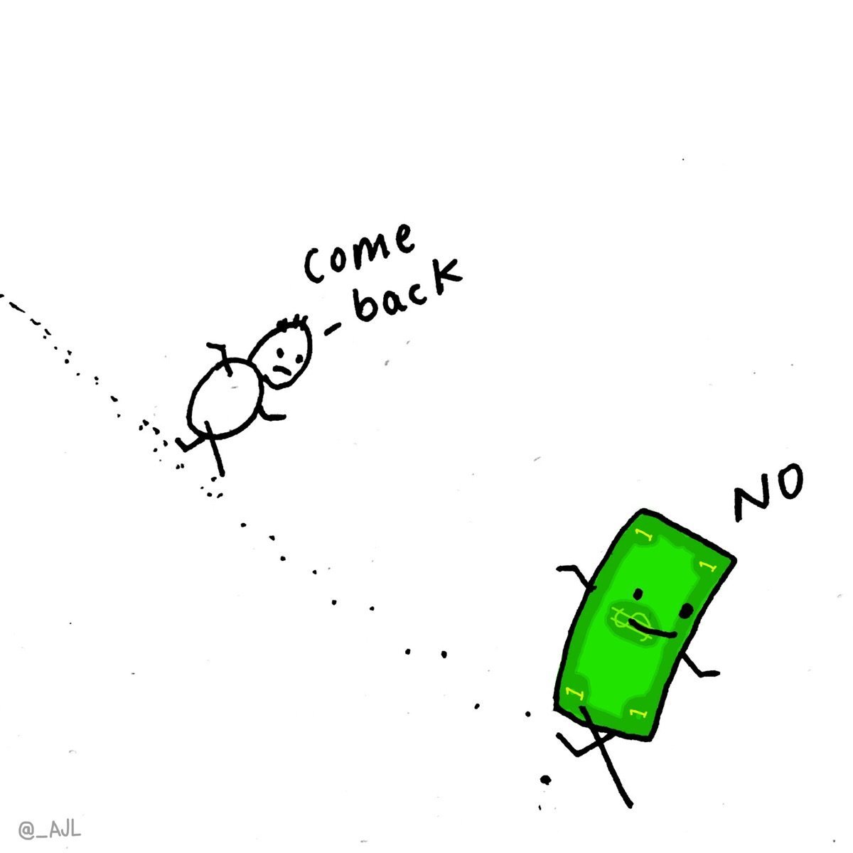 Dollar runs away — Reaction meme
